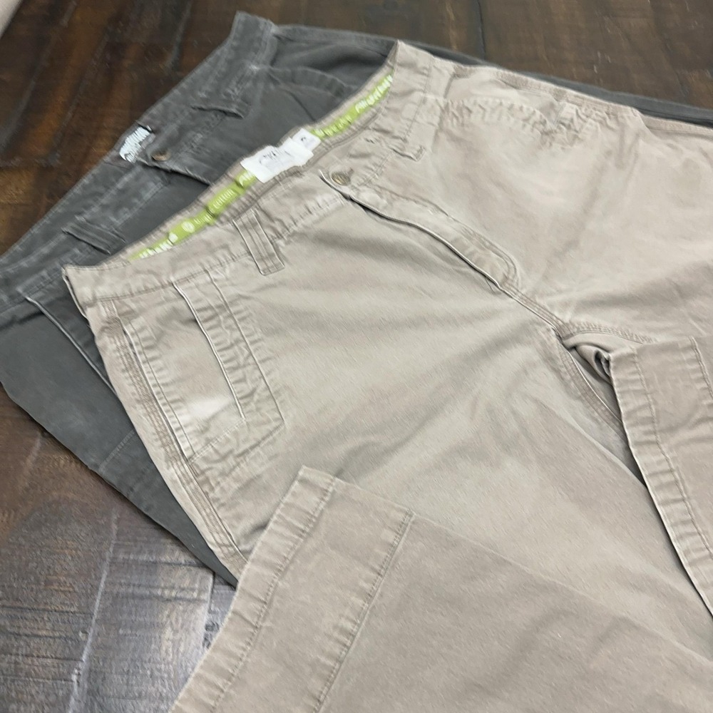 Lot Of 2 Mountain Khakis Pants Mens 38x34 Beige Gray Relaxed Fit Canvas